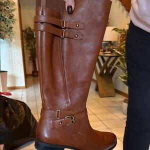Naturalizer Chestnut Leather Riding Boots